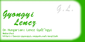 gyongyi lencz business card